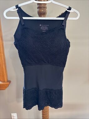 Shapeez Black Lace-Accent Shaping Camisole
